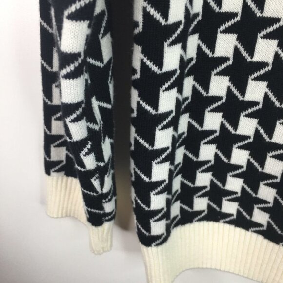 Charter Club checkered  sweater black/cream size S - Picture 2 of 6